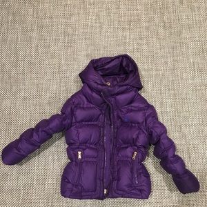 Ralph Lauren purple down puffer with hood